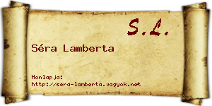 Séra Lamberta névjegykártya